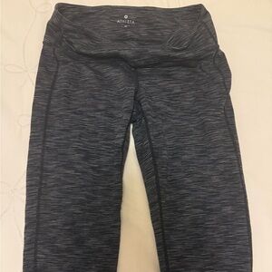 Athleta Striped Black and Gray Leggings size medium